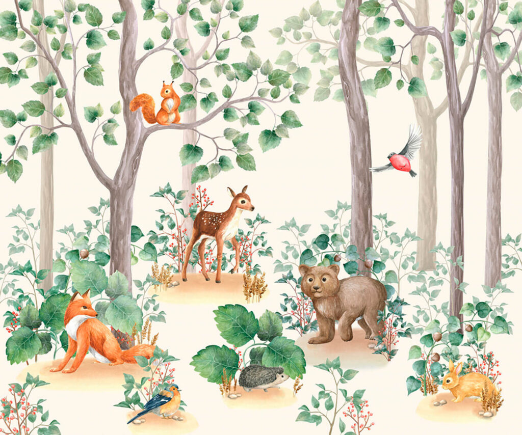 Animais do bosque — design completo