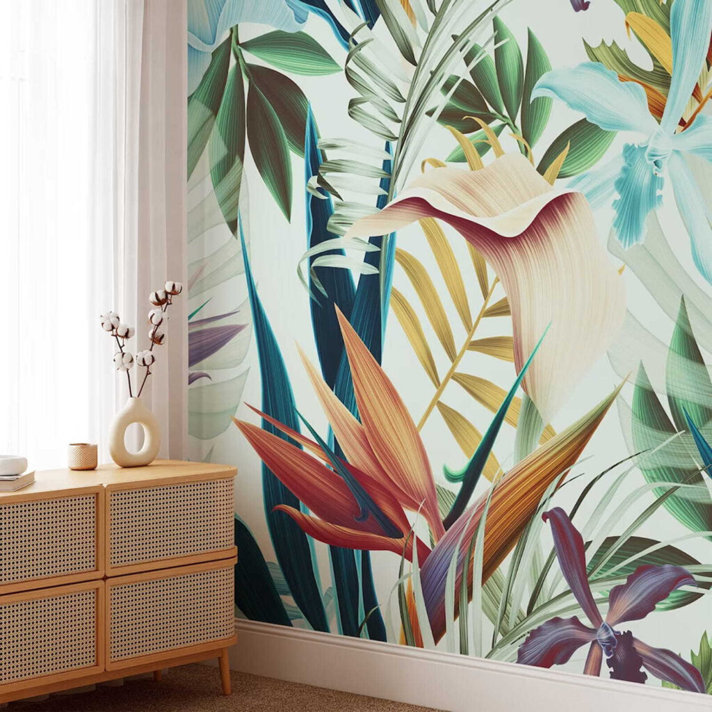Flores-do-paraíso entre folhas — interior 2