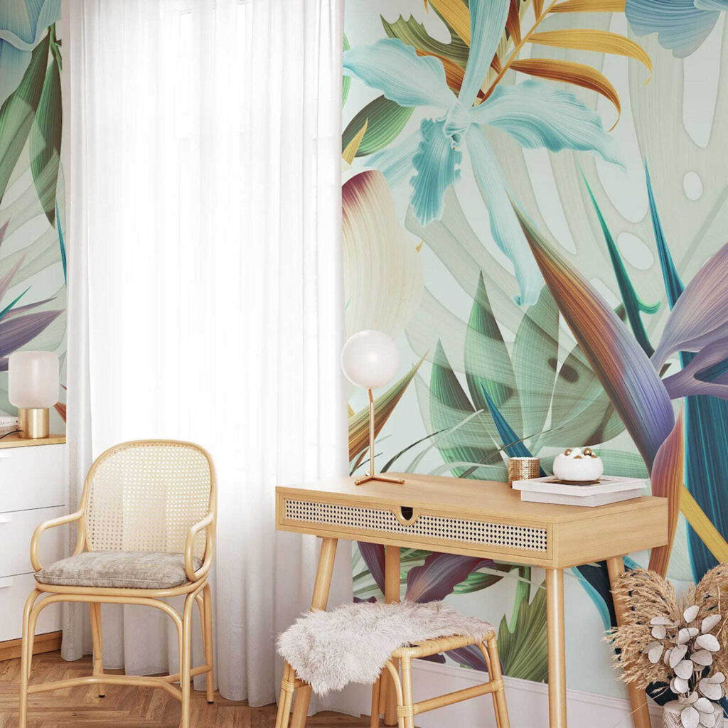 Flores-do-paraíso entre folhas — interior 3