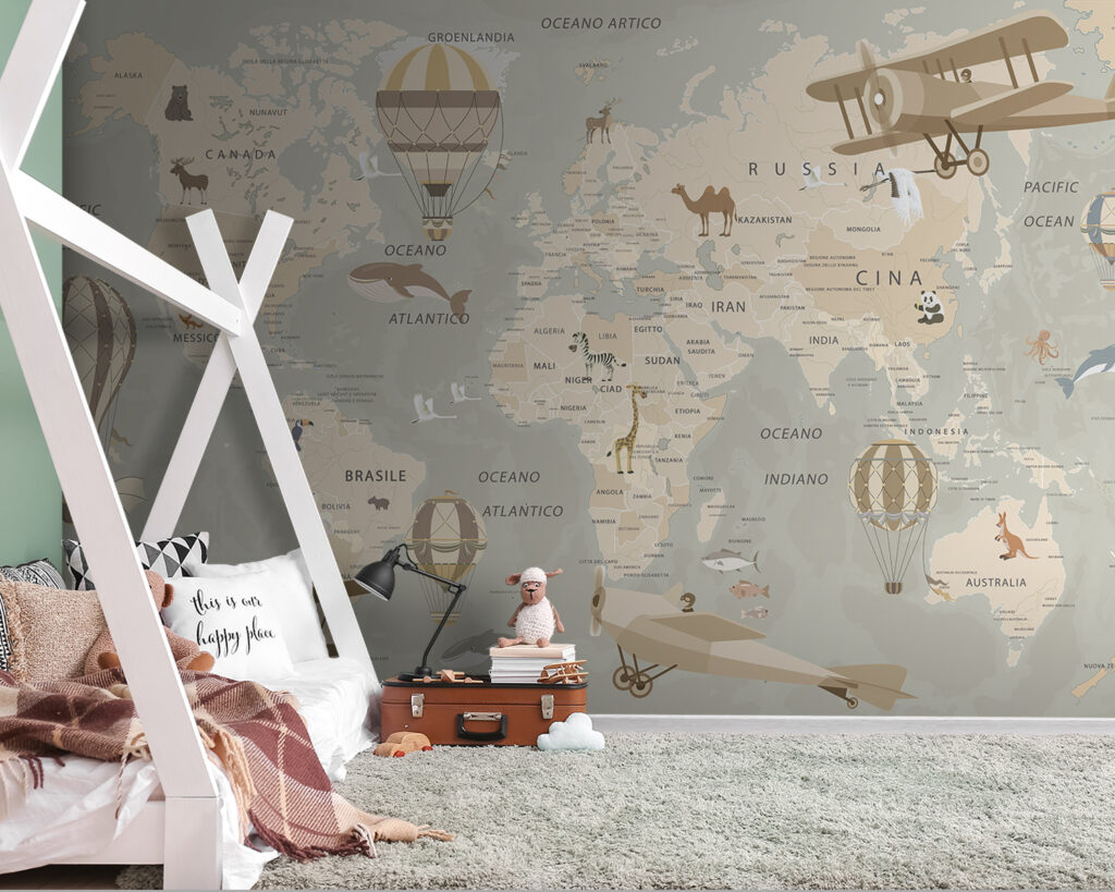 Aviões sobre mapa pálido — interior 3