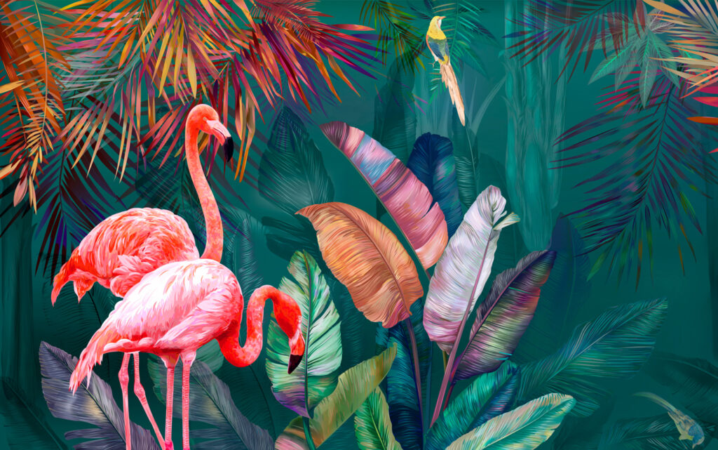 Jardim de folhas coloridas — design completo