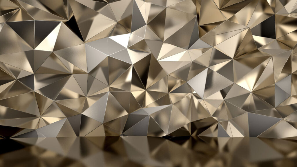 Facetas douradas e reflexos — design completo