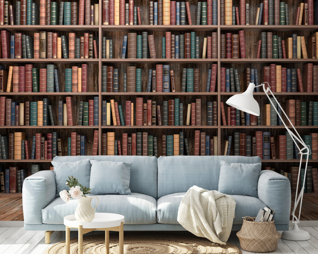 Livros em cantos silenciosos num interior