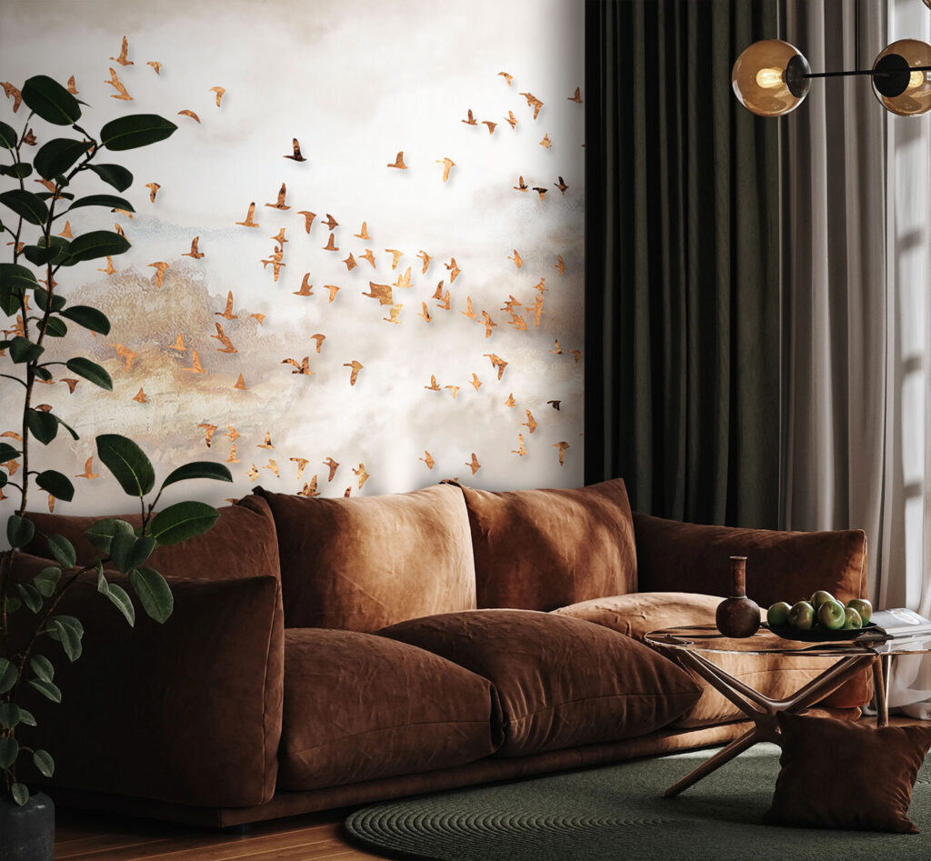 Bando dourado sobre névoa — interior 2