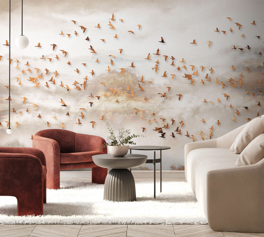 Bando dourado sobre névoa — interior 3