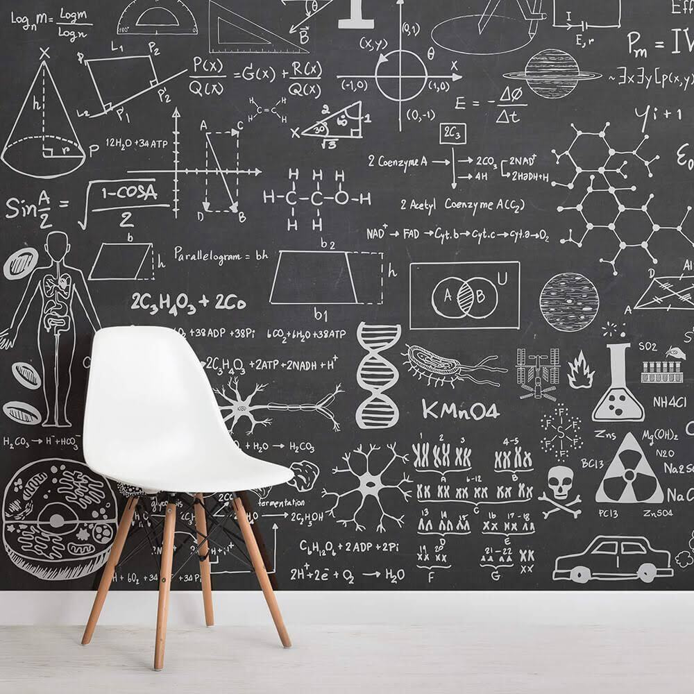 Fórmulas e gráficos num interior