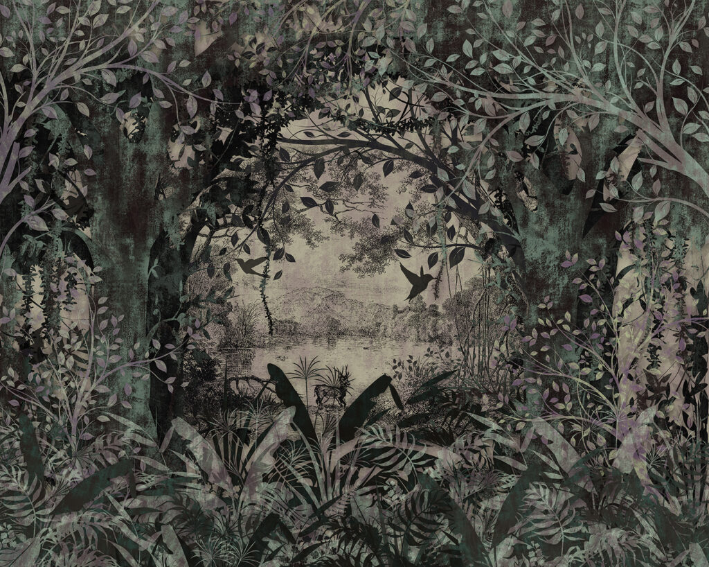 Bosque em verde-acinzentado — design completo