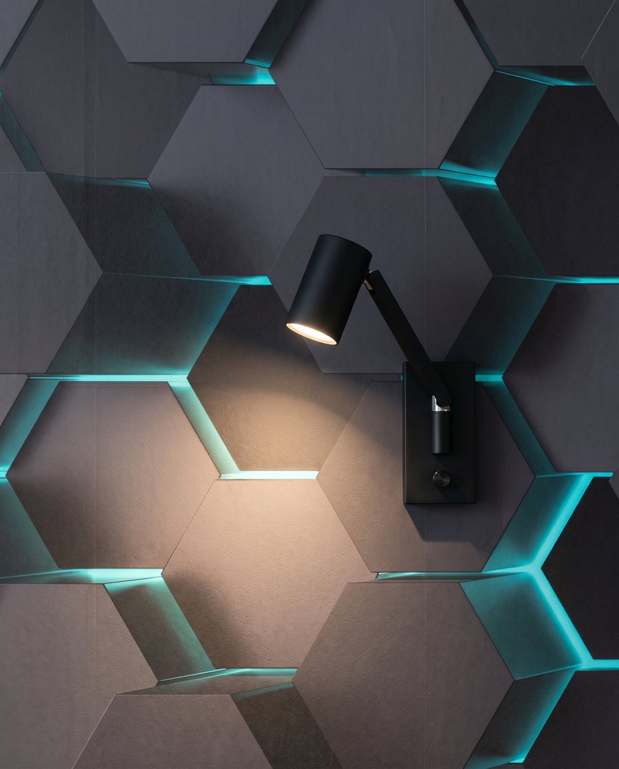 Luz em hexágonos — detalhe
