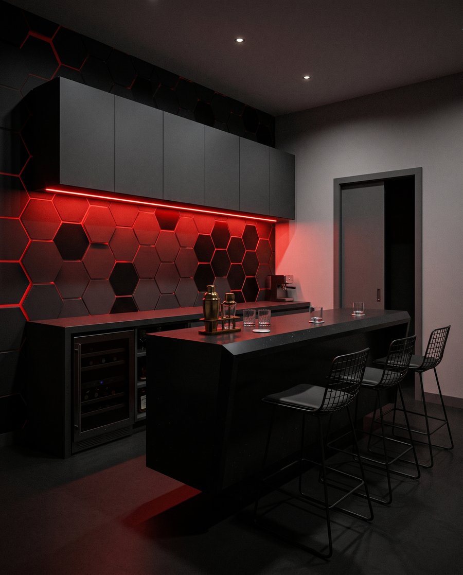 Luz em hexágonos — interior 4