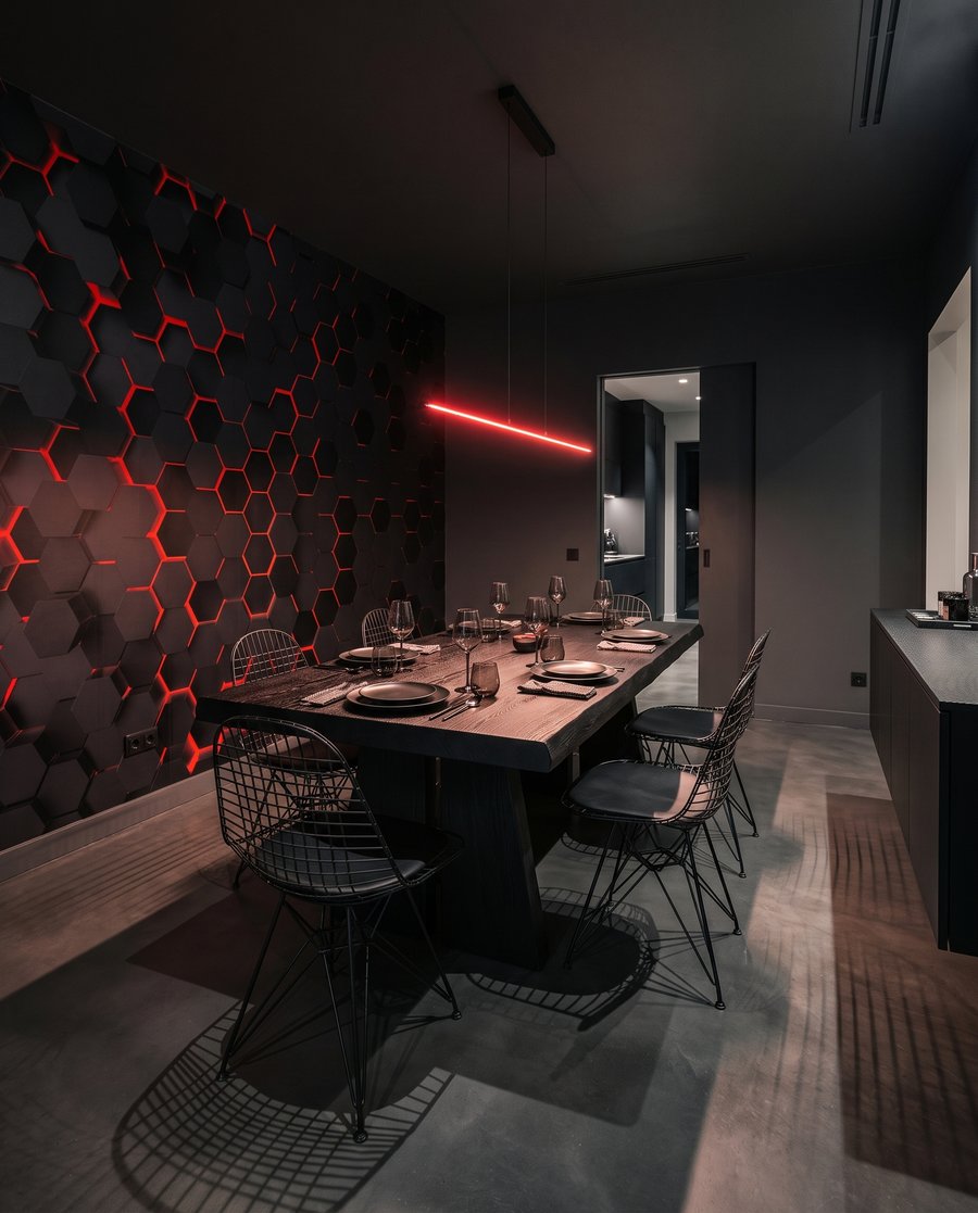 Luz em hexágonos — interior 6