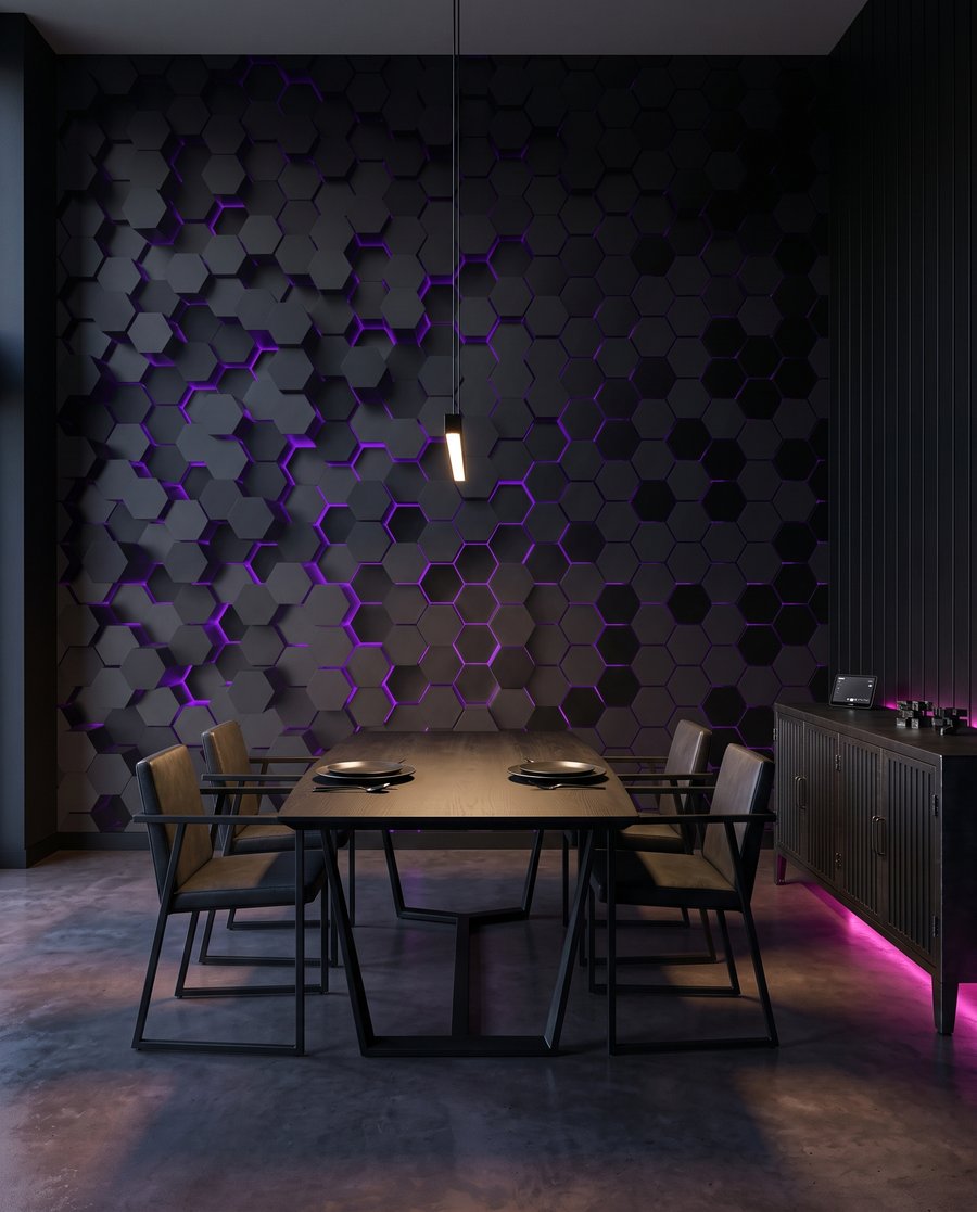 Luz em hexágonos — interior 6