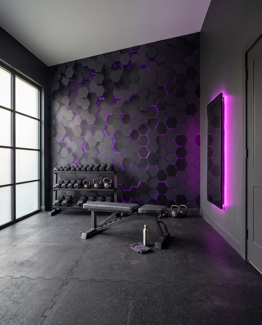Luz em hexágonos — interior 8