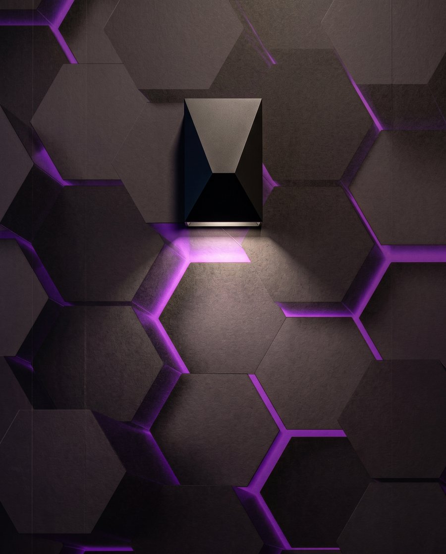 Luz em hexágonos — detalhe