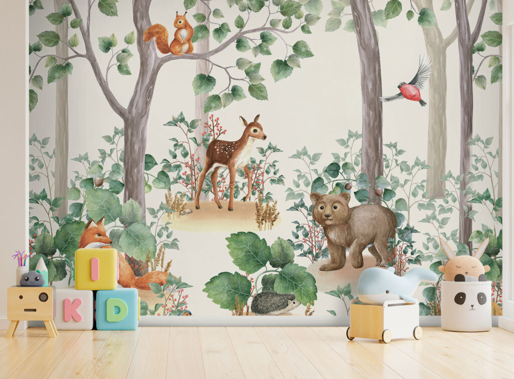 Animais entre troncos — interior 1