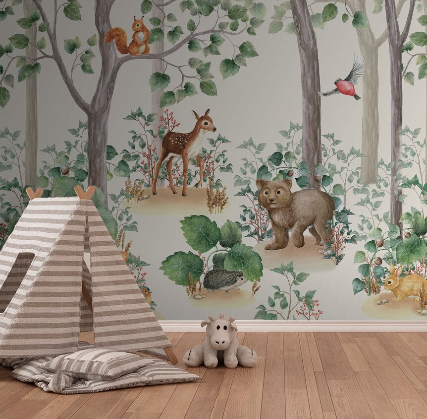 Animais entre troncos — interior 2