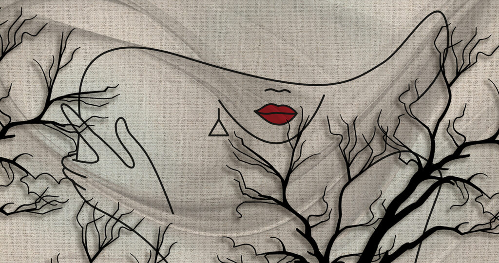 Retrato entre ramos — design completo