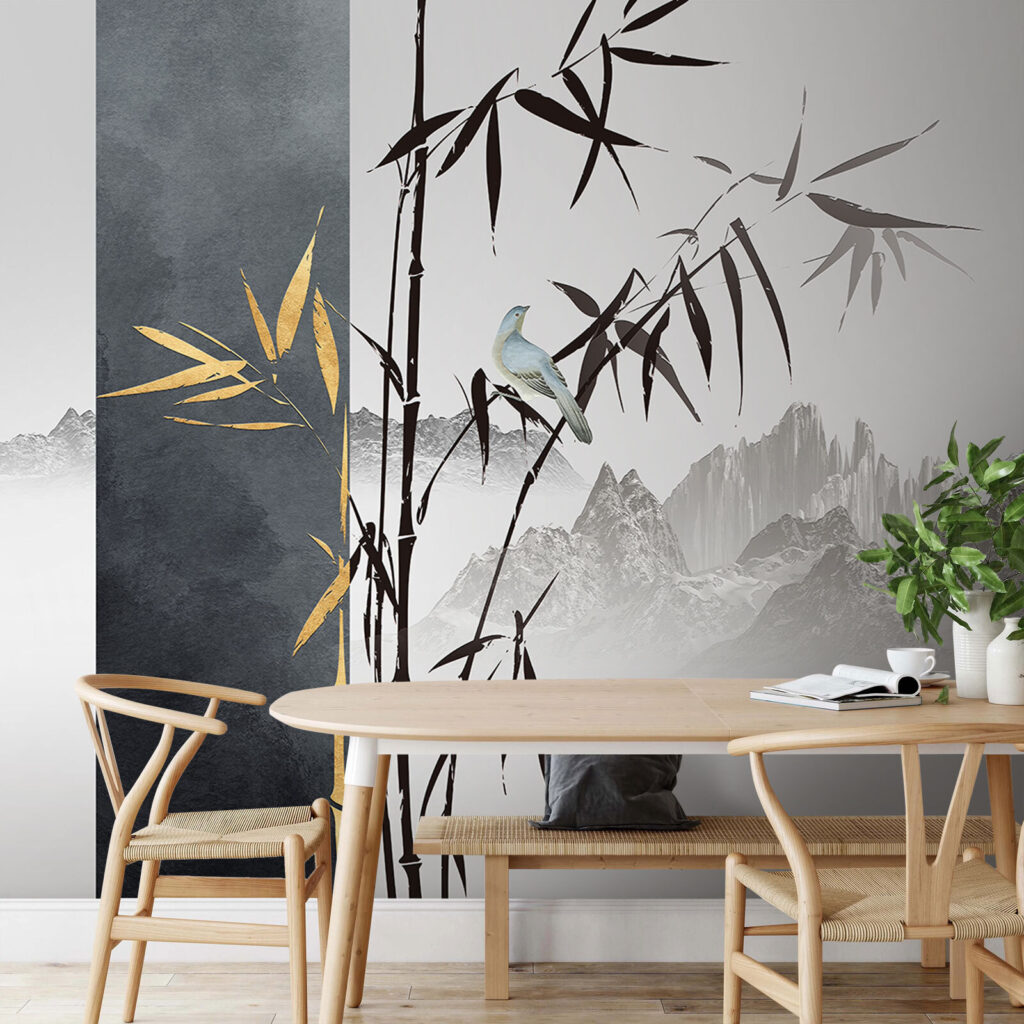 Bambu e montanhas distantes — interior 2