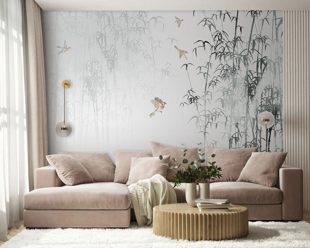 Aves entre bambus — interior 1