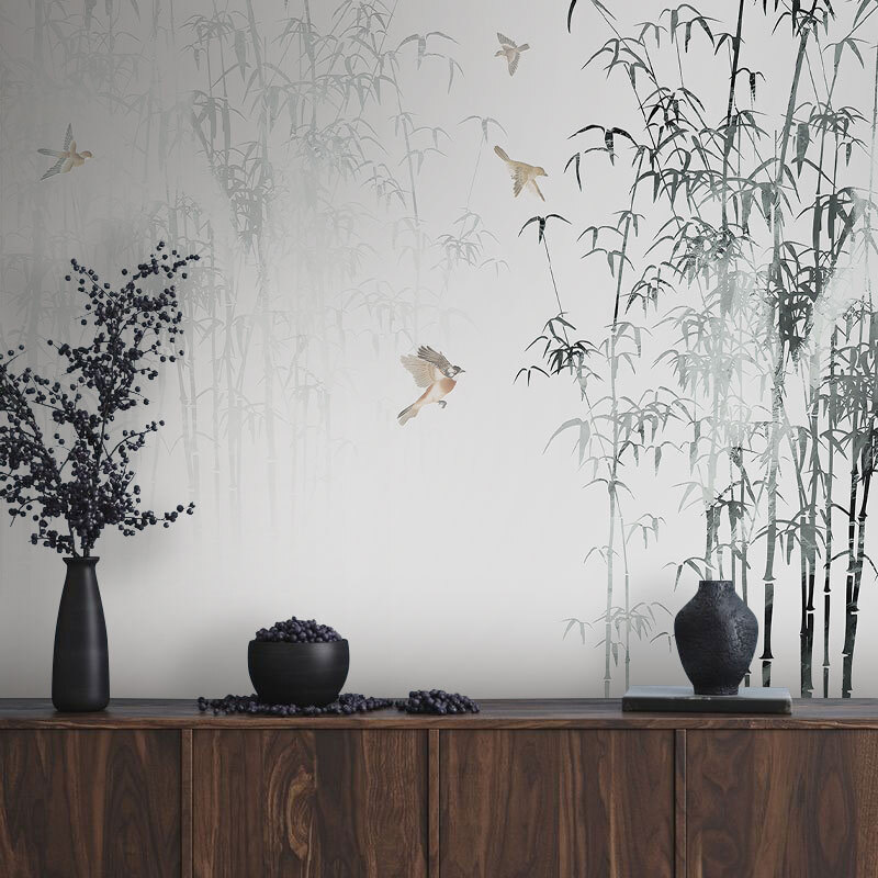 Aves entre bambus — interior 2