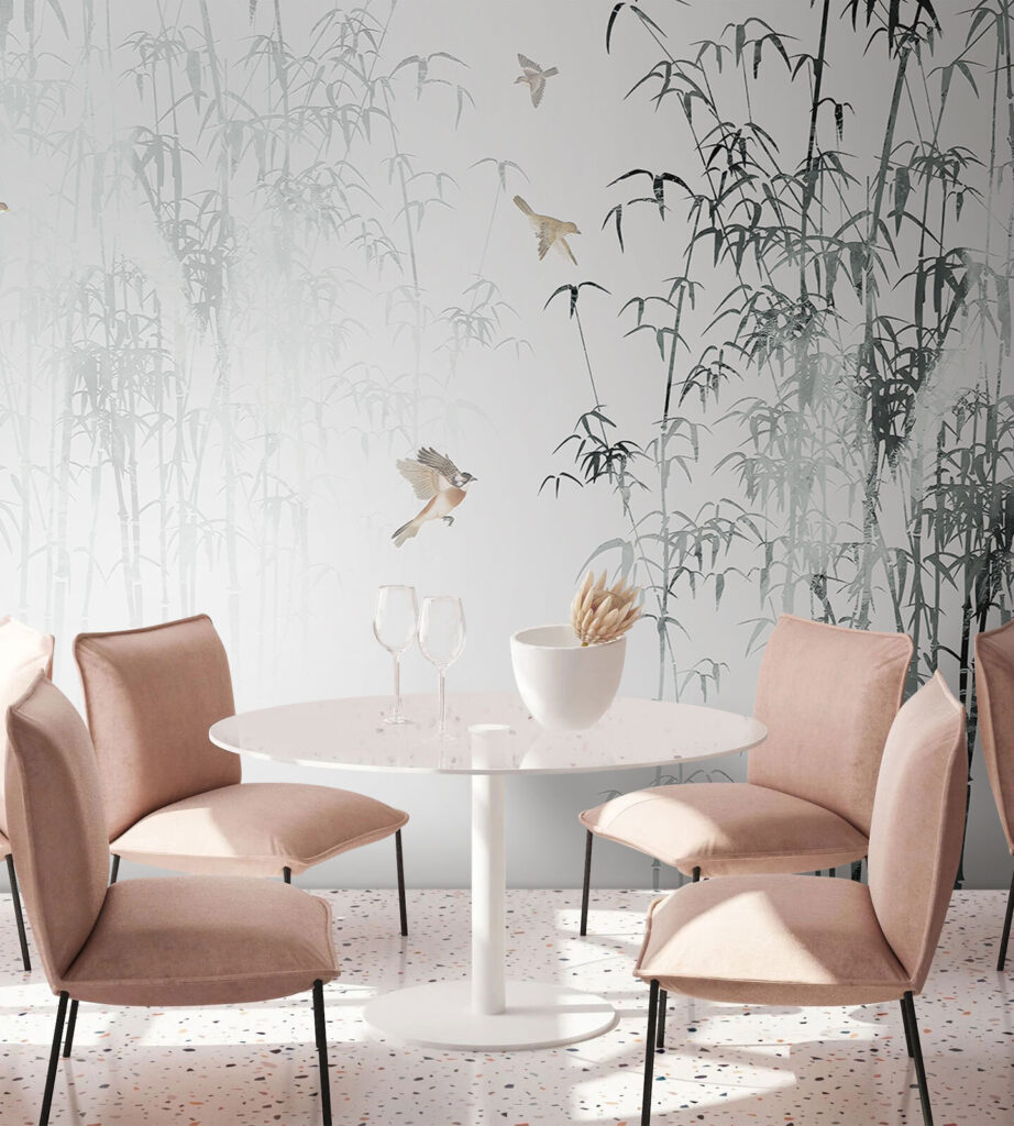 Aves entre bambus — interior 3