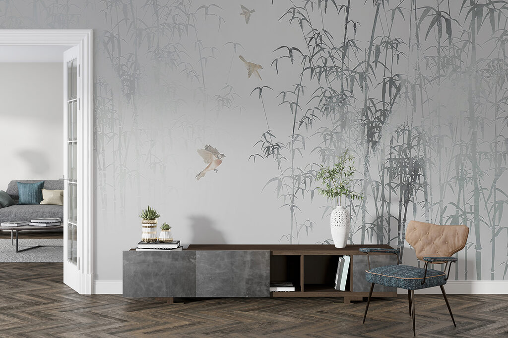 Aves entre bambus — interior 4