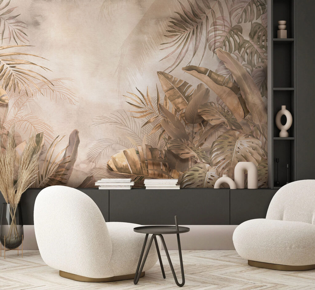 Folhas tropicais e pêssego — interior 1