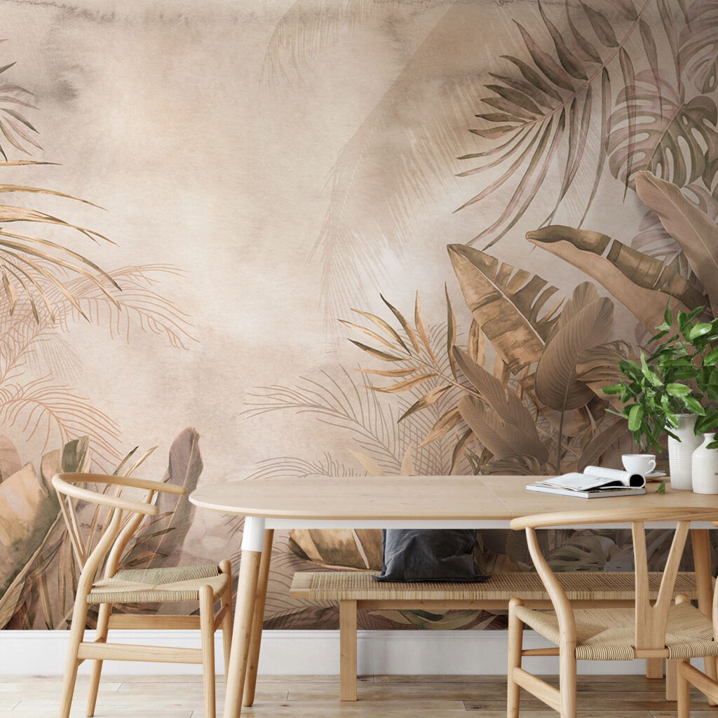 Folhas tropicais e pêssego — interior 2