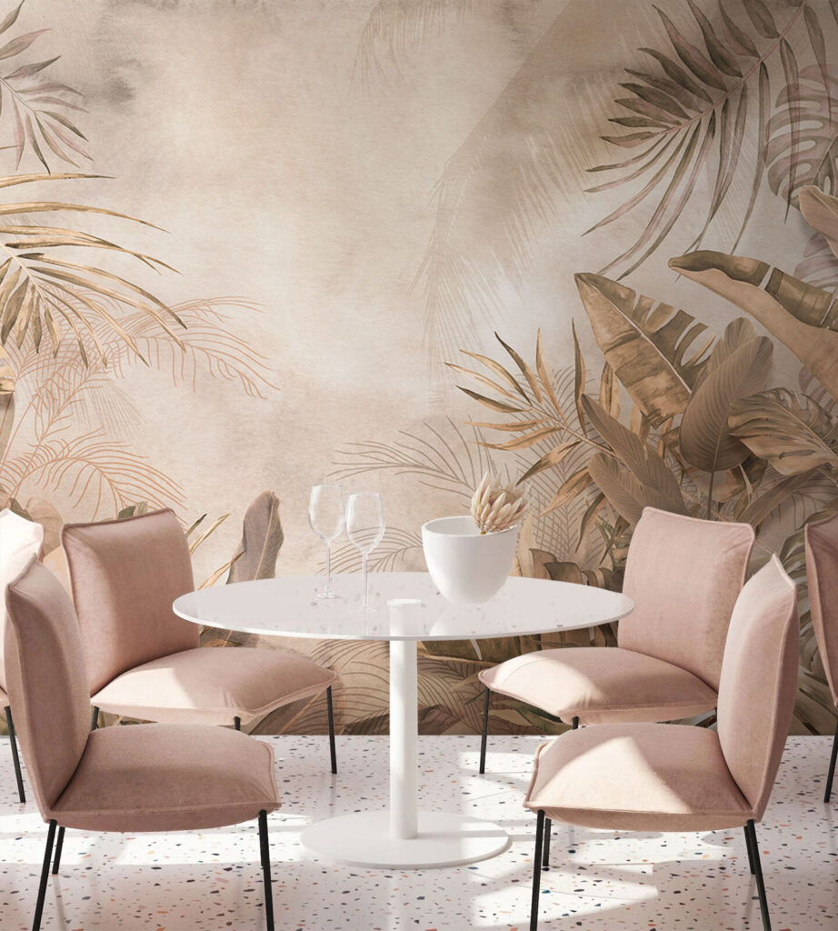 Folhas tropicais e pêssego — interior 3