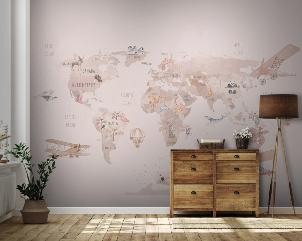Rotas rosa no mapa — interior 3