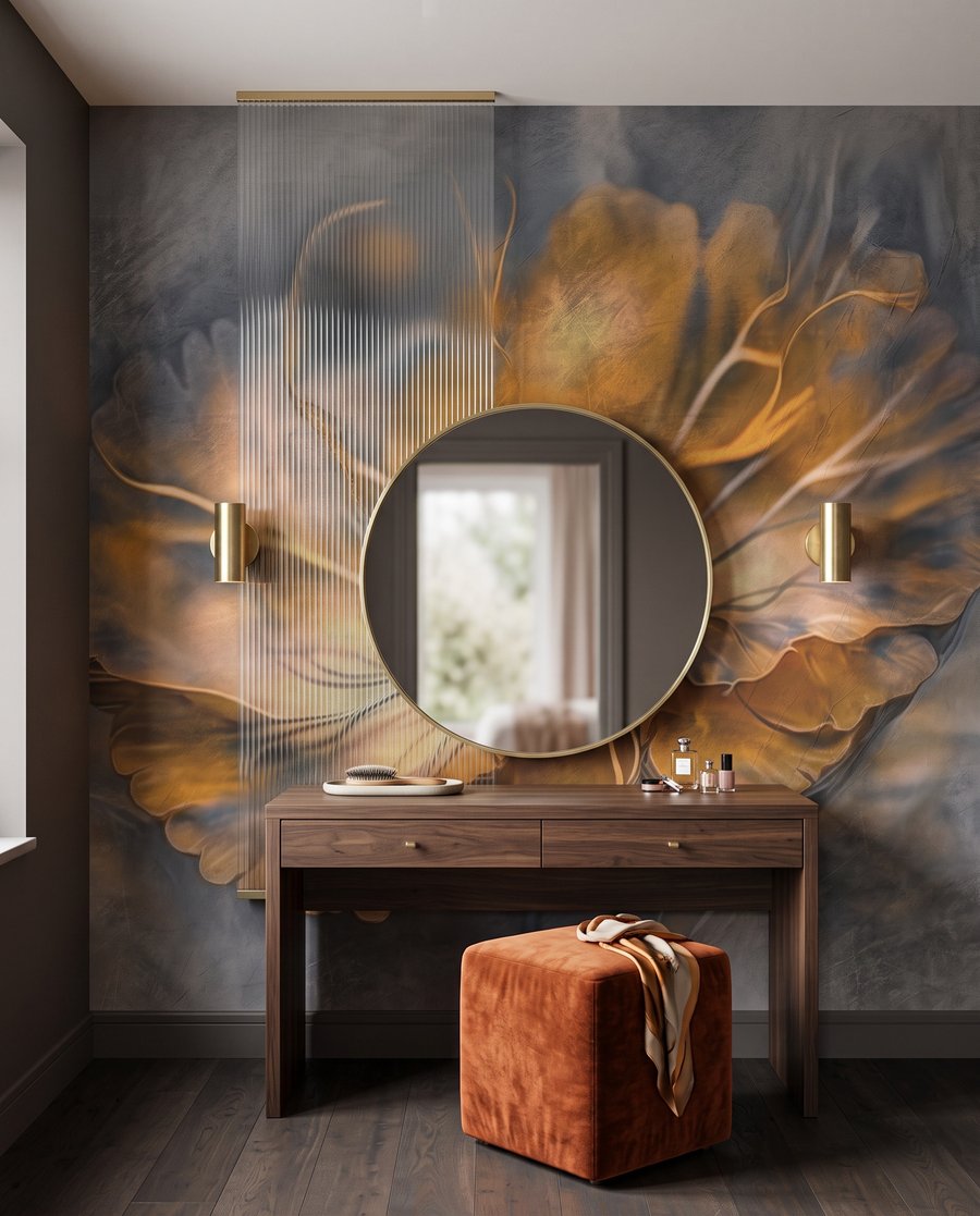 Flor em luz âmbar — interior 2
