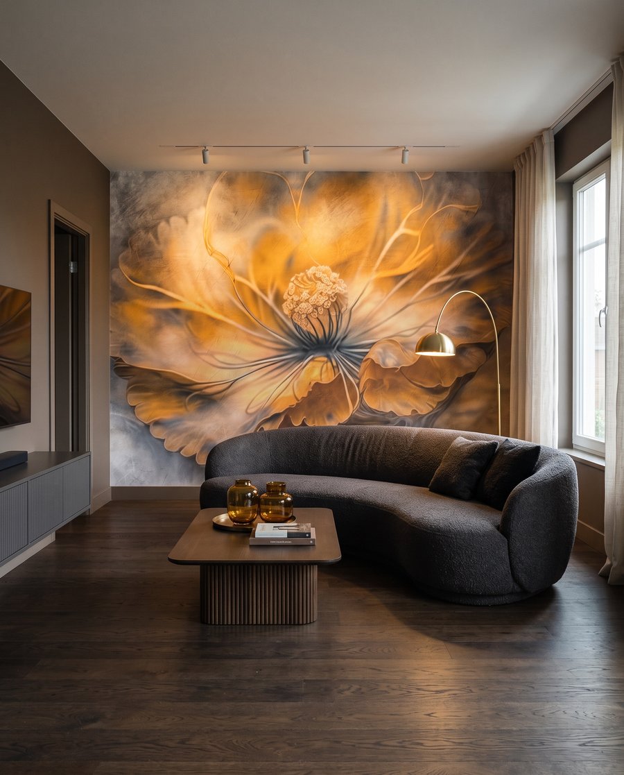 Flor em luz âmbar — interior 3