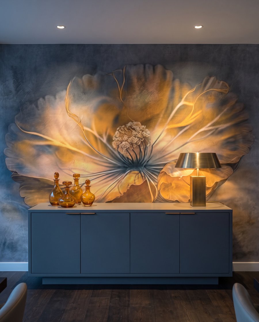 Flor em luz âmbar — interior 4