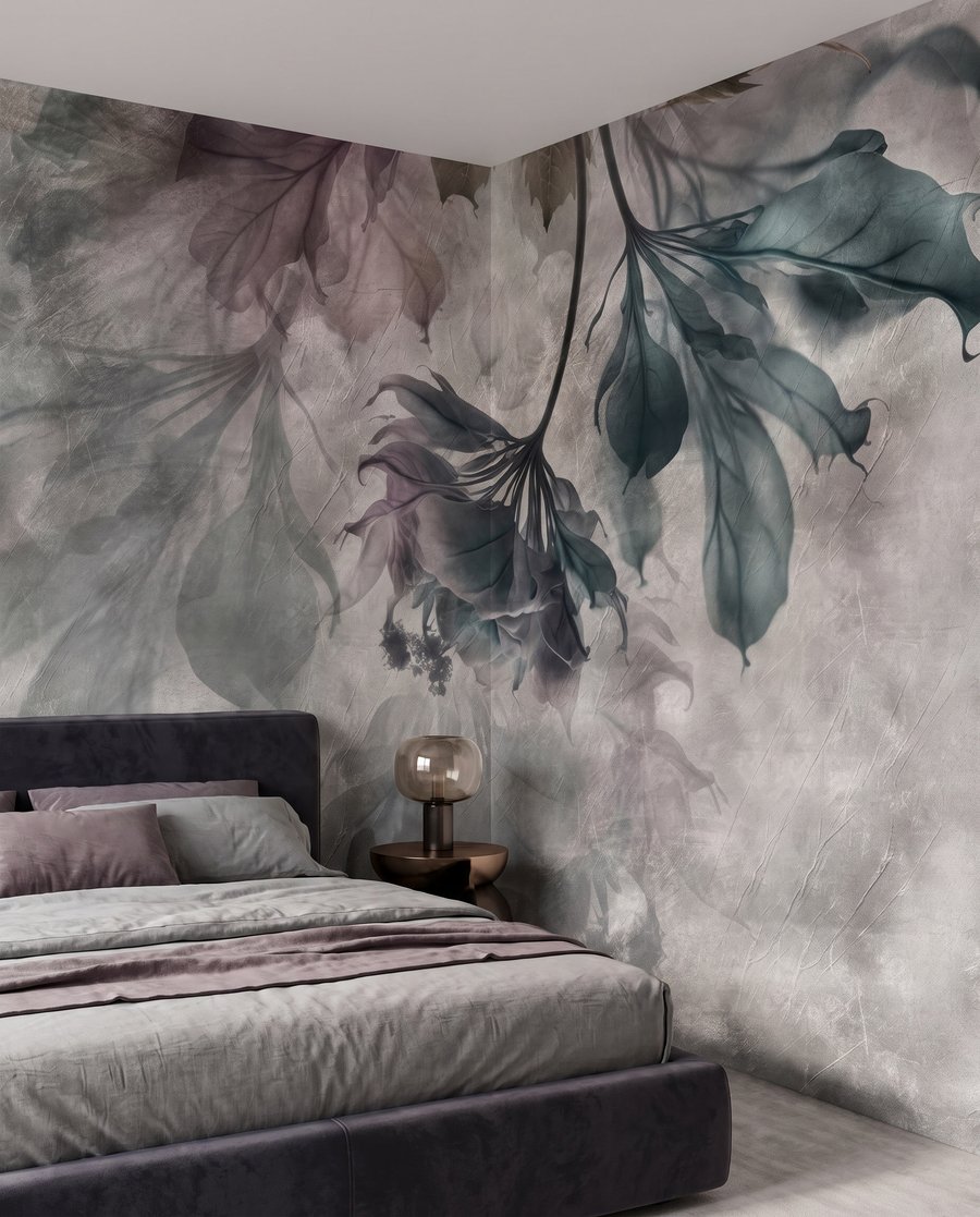 Folhas pendentes em névoa — interior 2