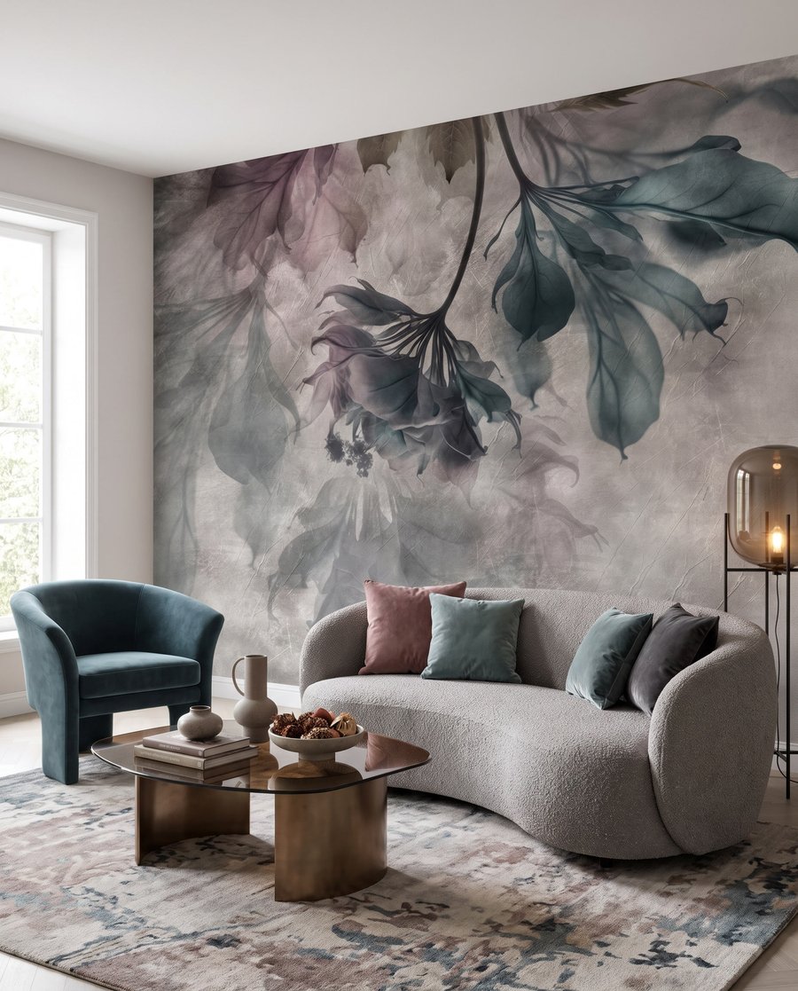 Folhas pendentes em névoa — interior 3