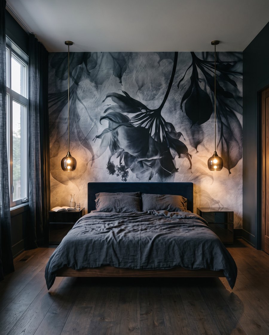 Folhas pendentes em névoa — interior 2