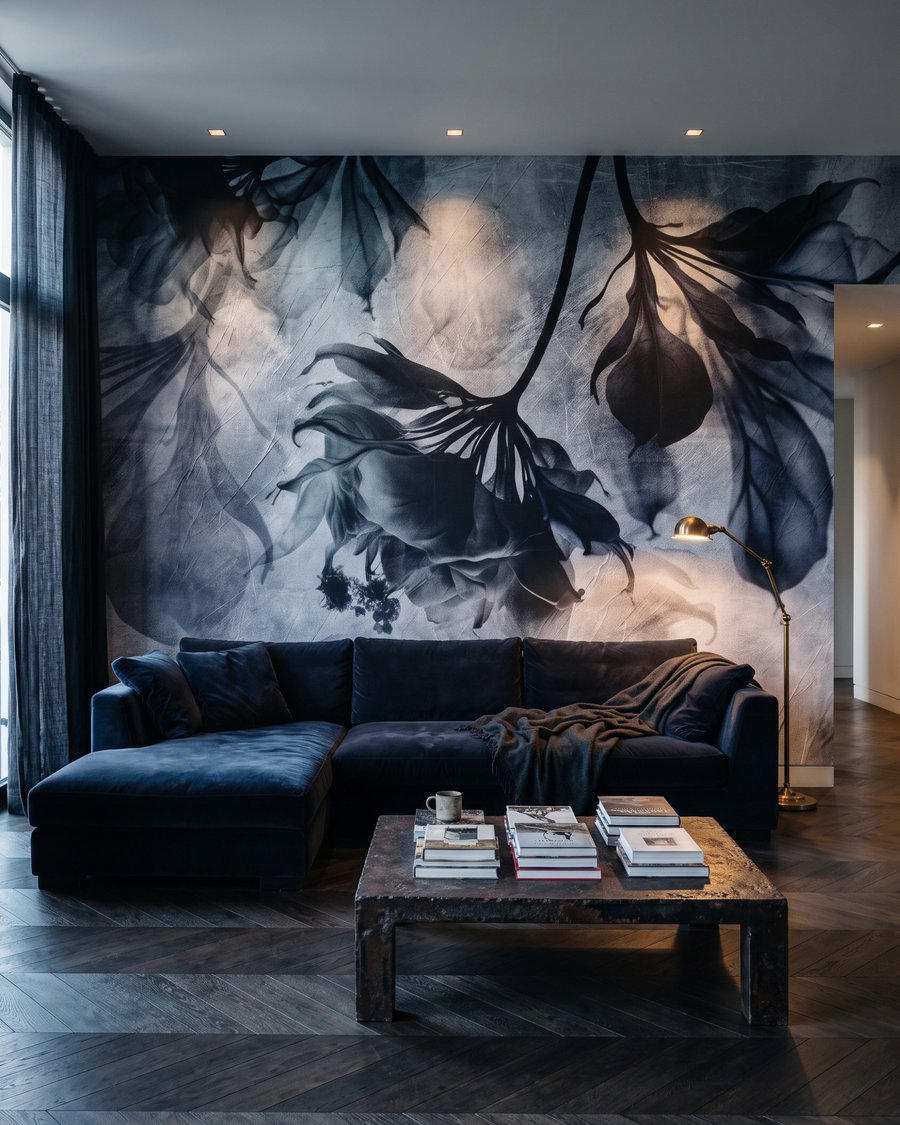 Folhas pendentes em névoa — interior 3