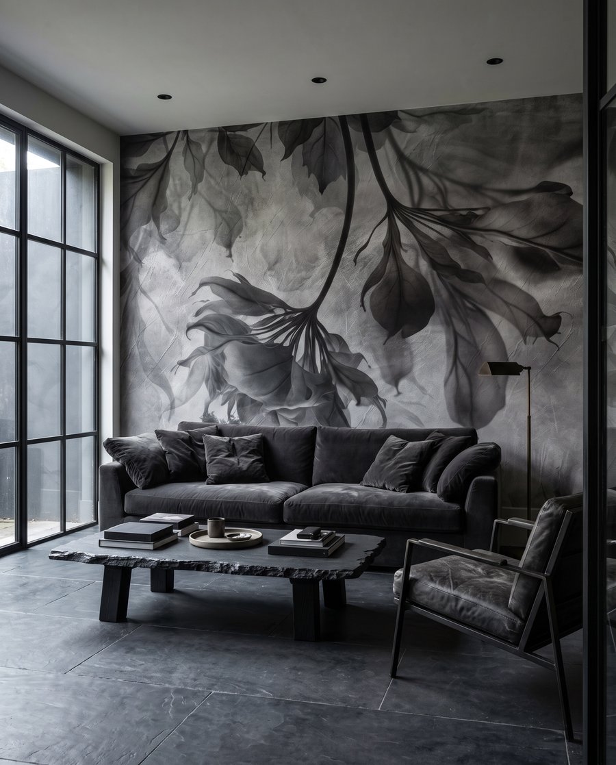 Folhas pendentes em névoa — interior 2