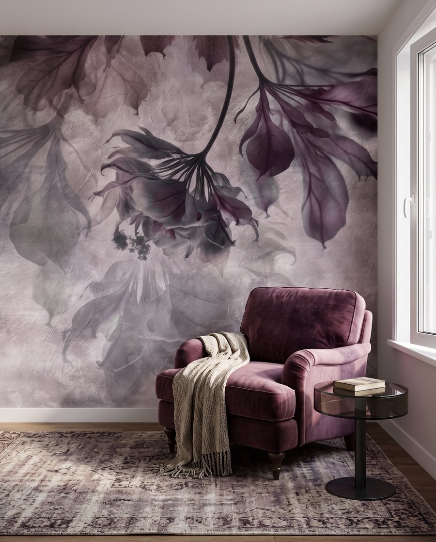 Folhas pendentes em névoa — interior 4
