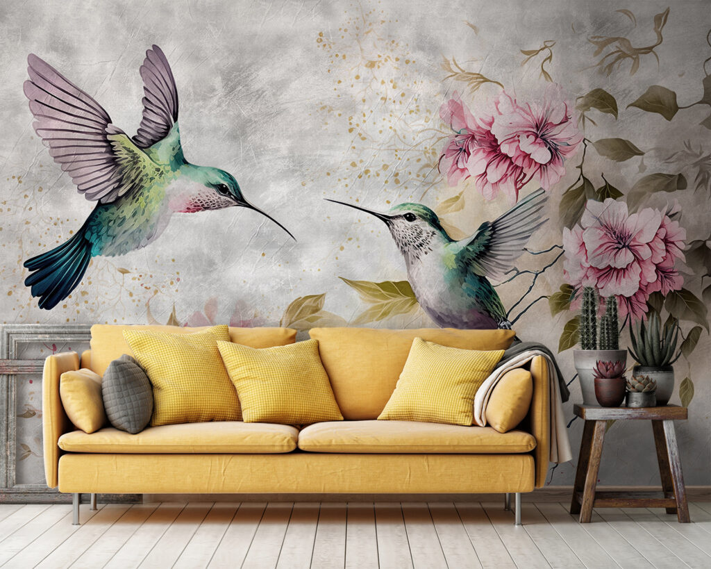 Colibris junto a flores — interior 2