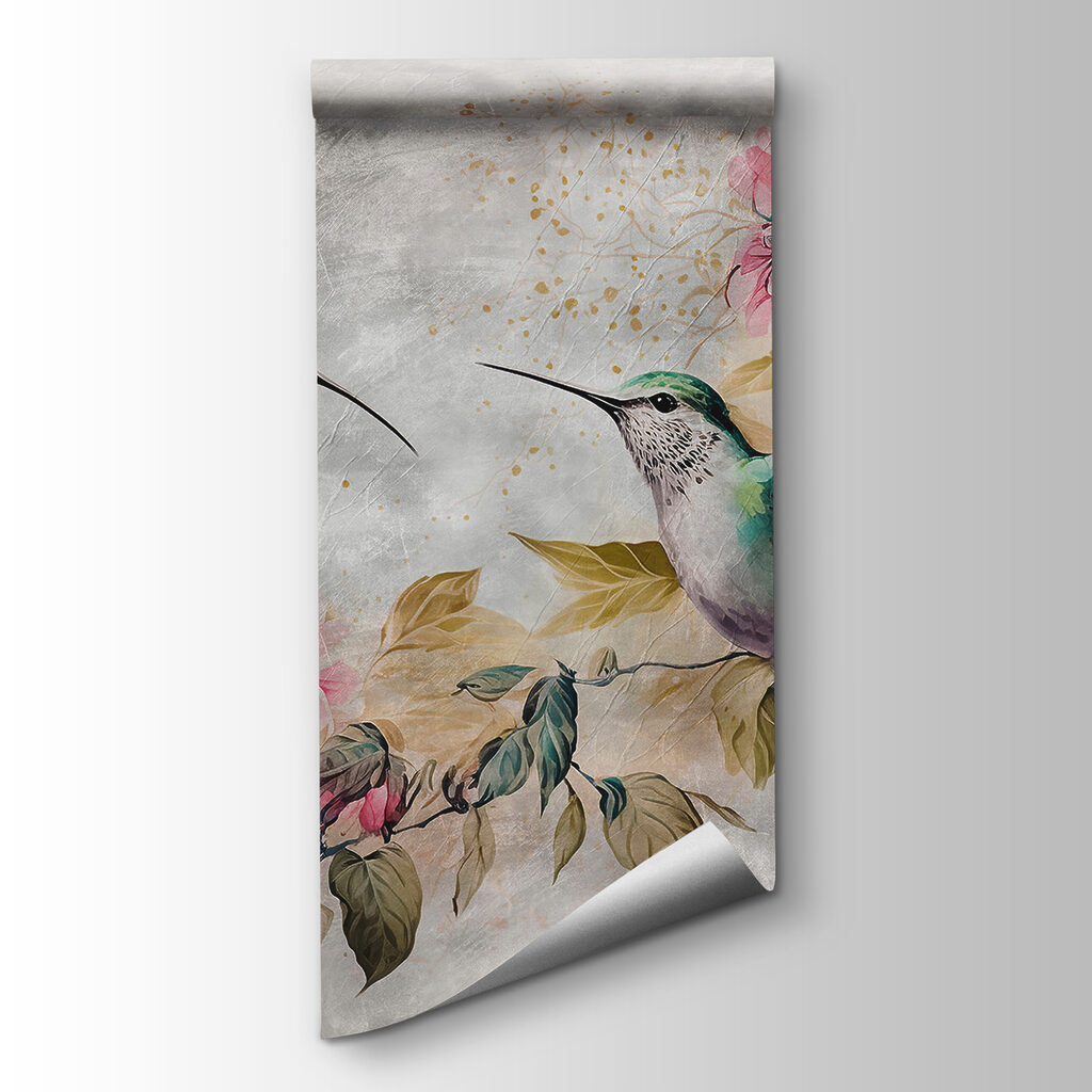 Colibris junto a flores — vista do produto