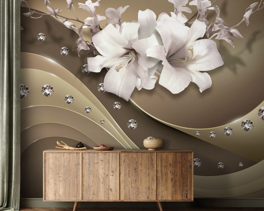 Flores brancas sobre ondas — interior 1