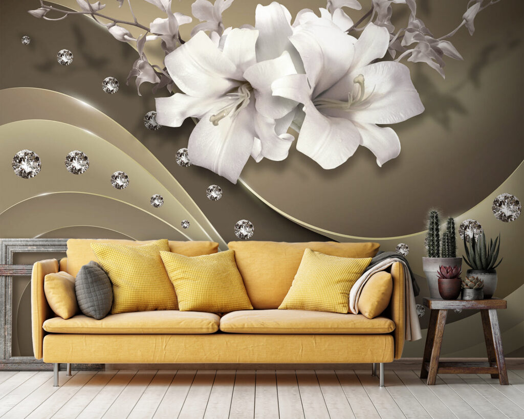 Flores brancas sobre ondas — interior 2