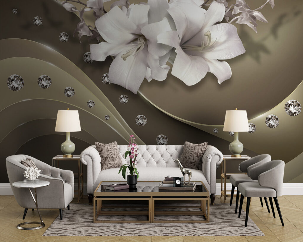 Flores brancas sobre ondas — interior 3
