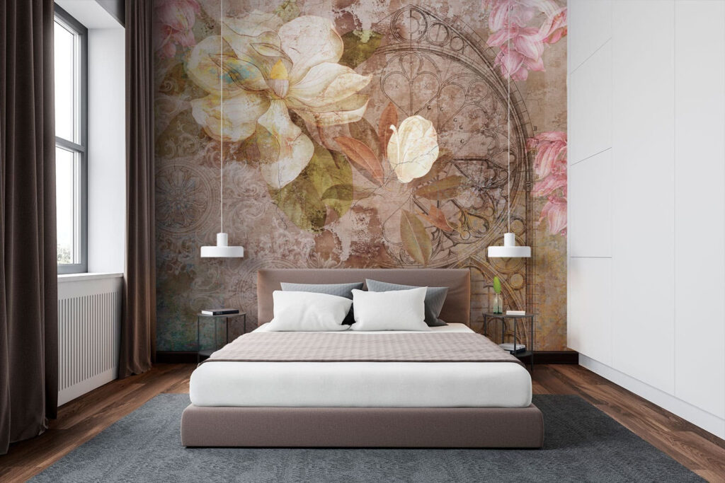 Flores sobre ornamento antigo — interior 2