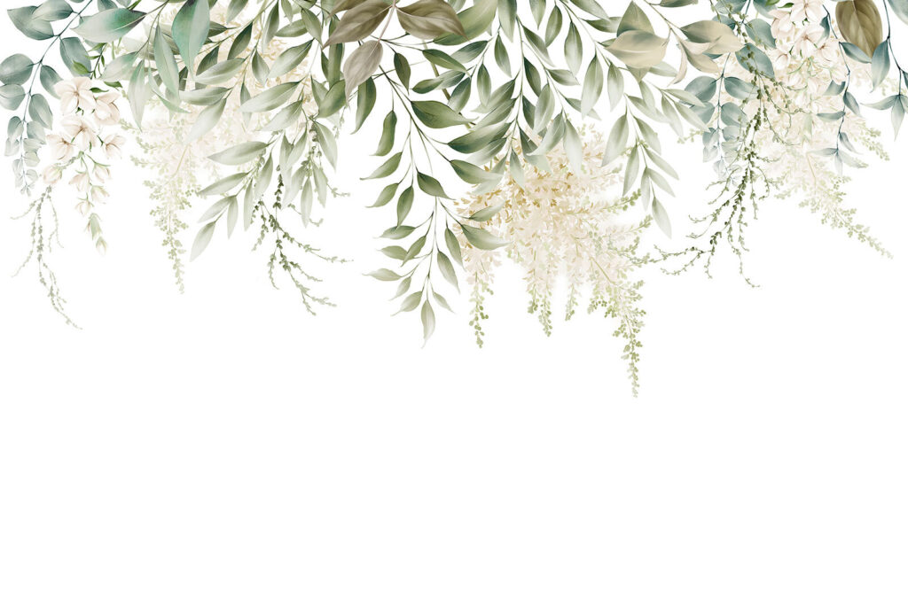 Folhas verdes penduradas — design completo