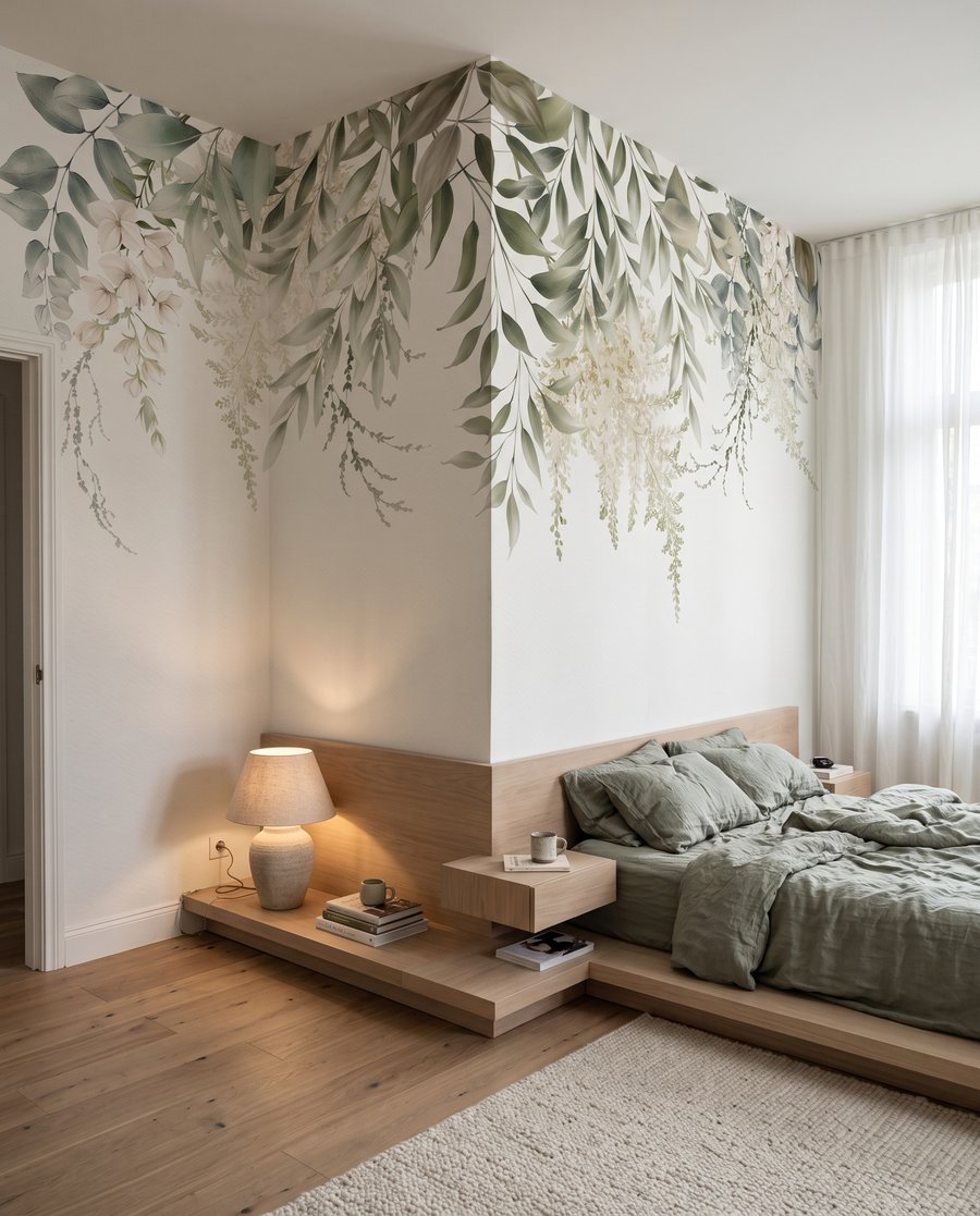 Folhas verdes penduradas — interior 2