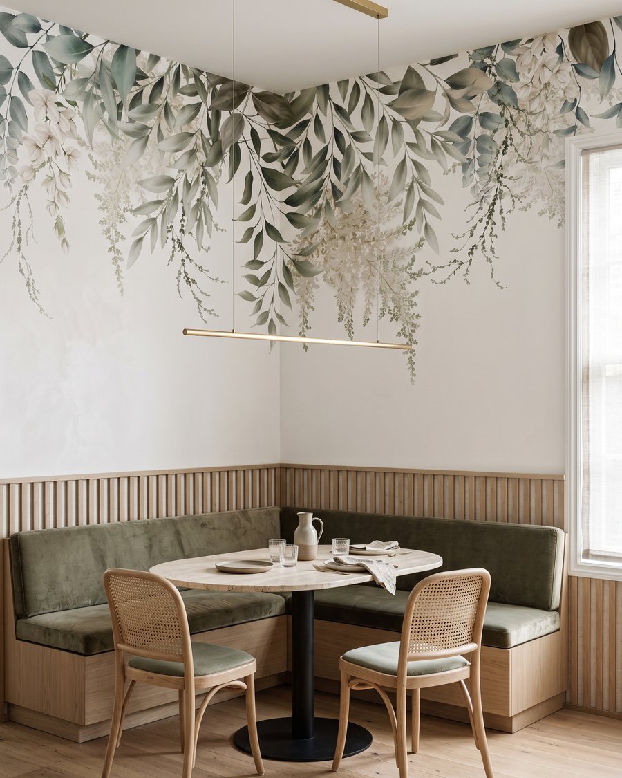 Folhas verdes penduradas — interior 3