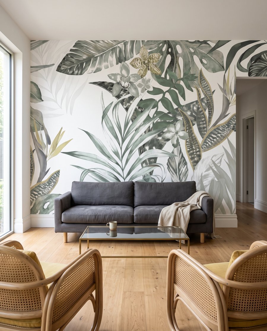 Folhas tropicais em linhas — interior 3