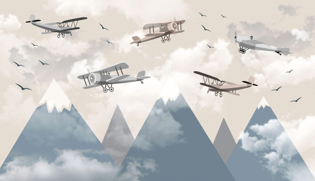 Aviões sobre montanhas — design completo