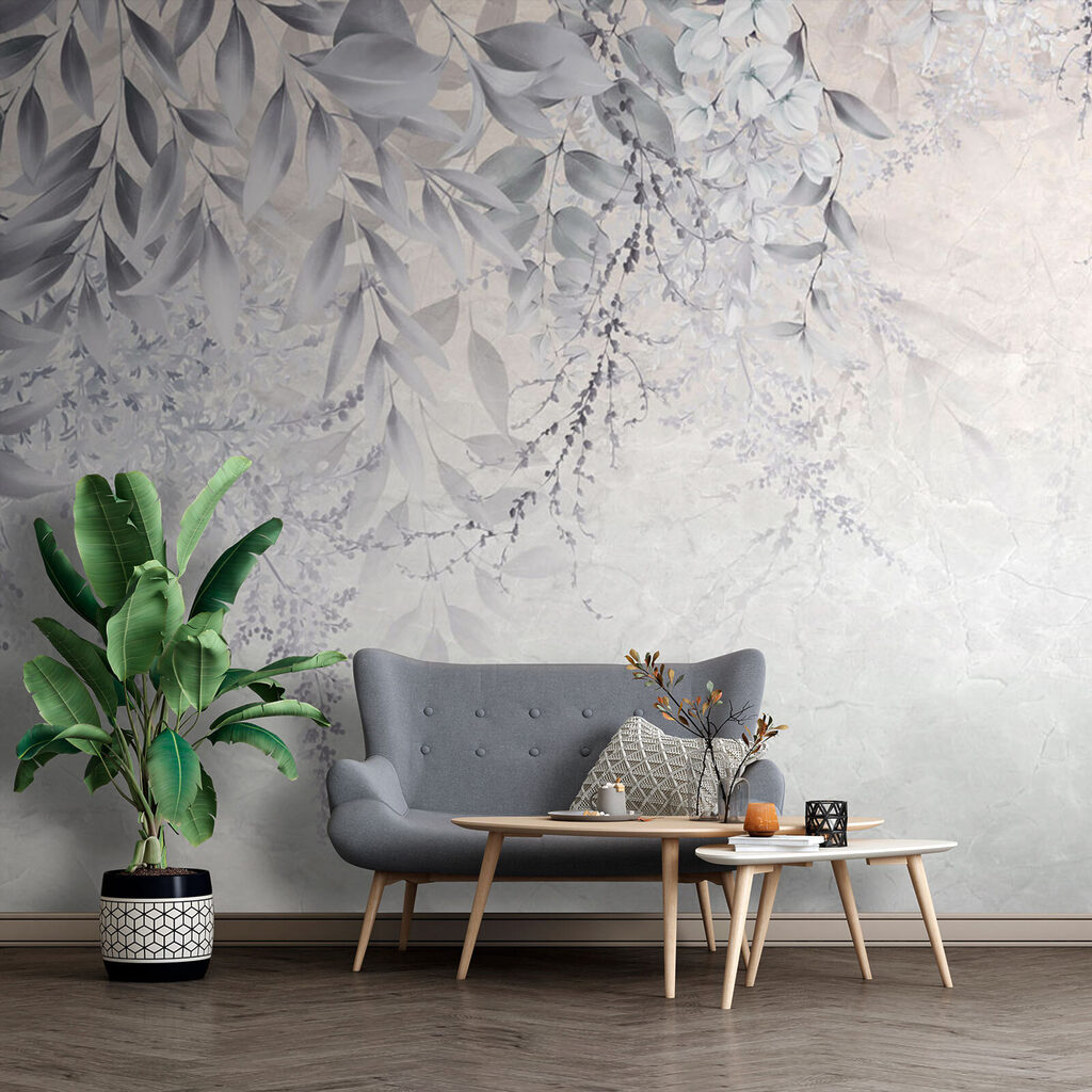 Folhas brancas sobre cinzento — interior 4